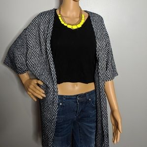 Black and White Oversized Cardigan